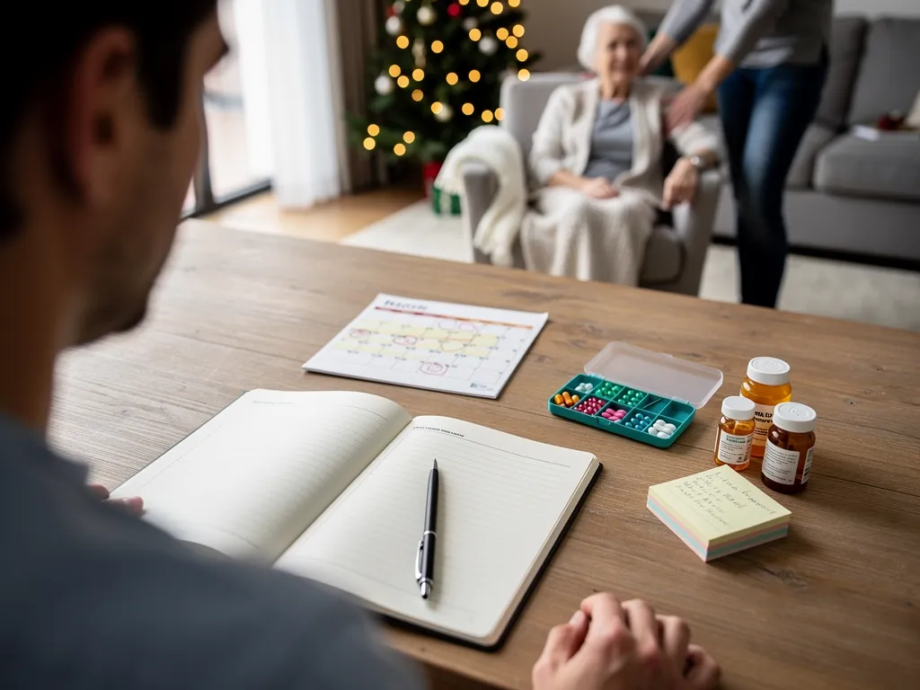 Family and caregiver reviewing a personalized home care plan together